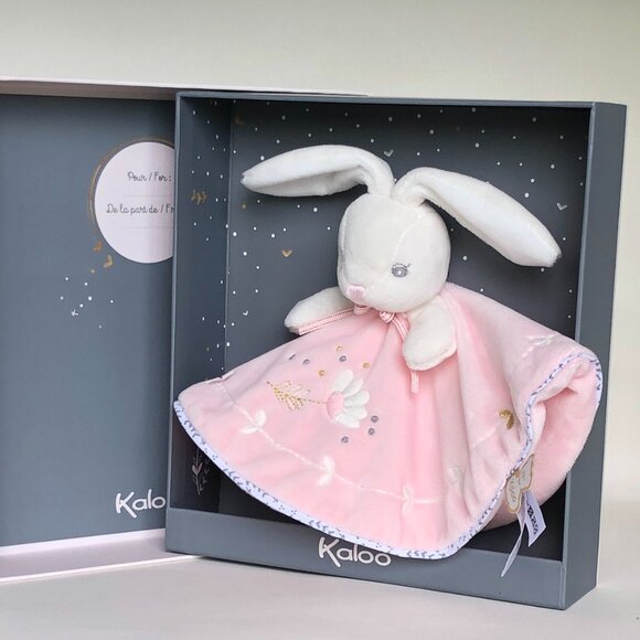 Kaloo Brand New Round Pink Rabbit Doudou /Lovey/Security blanket for Baby 0+ - Picture 3 of 9